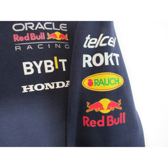 Castore Blue Red Bull Oracle Racing Back Logo Hooded Full Zip Jacket Size L EUC - Picture 6 of 9